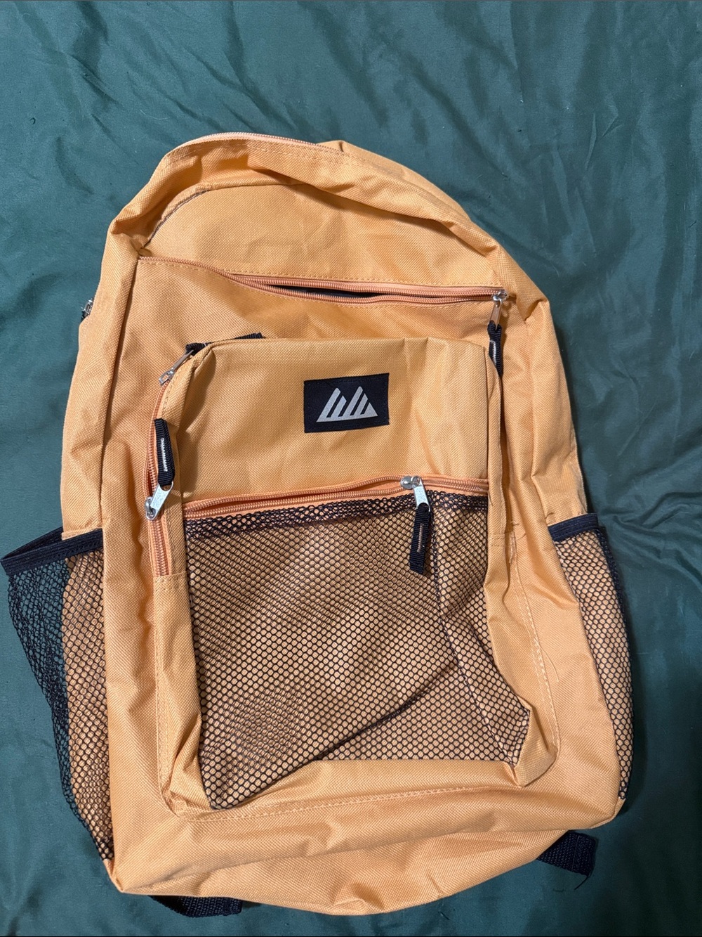 Men's Orange Everyday Backpack with Front Mesh Pocket